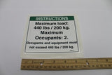 DECAL,NOTICE,MAX CAP 440 LBS