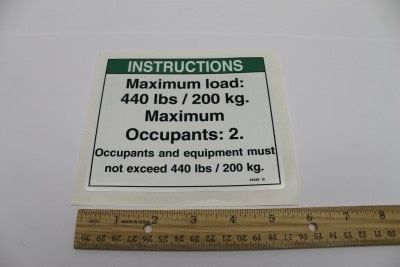 DECAL,NOTICE,MAX CAP 440 LBS