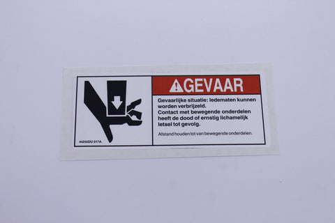 DECAL,DANGER,CRUSHING HAZARD