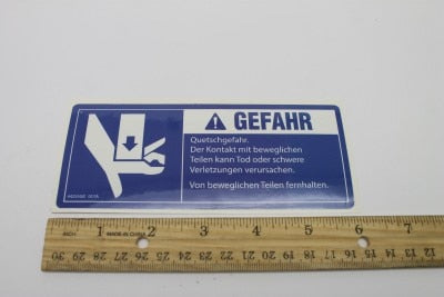 DECAL,DANGER,CRUSHING HAZARD
