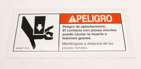DECAL,DANGER,CRUSHING HAZARD