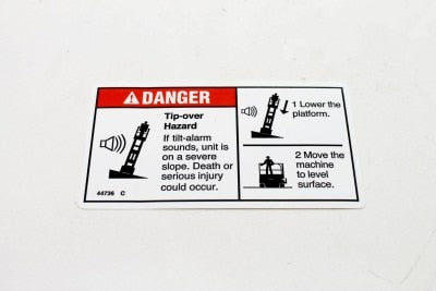 DECAL,DANGER,TIP-OVER,TILT