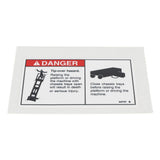 DECAL DANGER TIP OVER TRAYS