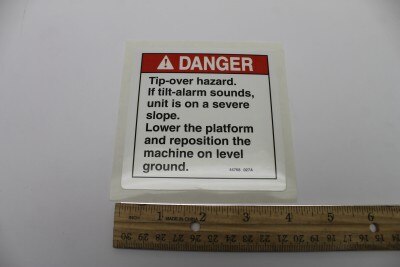 DECAL, DANGER,TIP-OVER