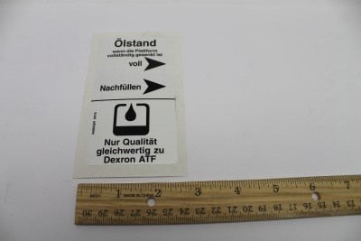 DECAL,LABEL,DEXRON/FLUID LEVEL