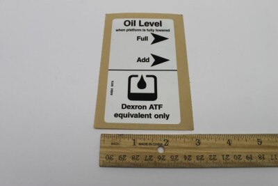 DECAL,LABEL,DEXRON/FLUID LEVEL