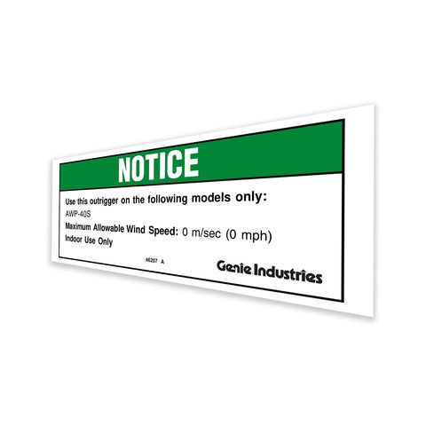 DECAL,NOTICE,40 IN OUTRIGGR,CE