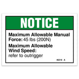 DECAL,NOTICE,SIDE FORCE 45,CE
