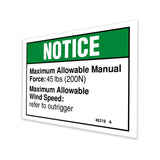 DECAL,NOTICE,SIDE FORCE 45,CE
