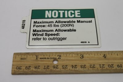 DECAL,NOTICE,SIDE FORCE 45,CE