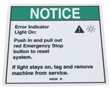 DECAL,NOTICE,ERROR LIGHT