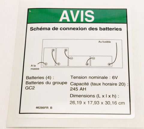 DECAL,NOTICE,BATTERY CONNECT