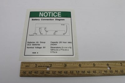 DECAL,NOTICE,BATTERY CONNECT