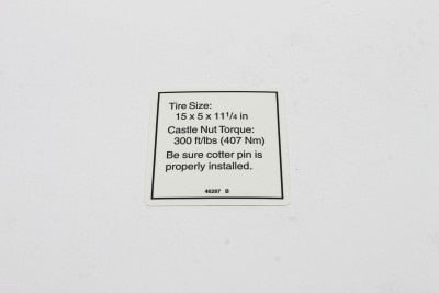 DECAL,LABEL-TIRE SPECS