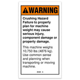 DECAL,WARNING,CRUSHING HAZ