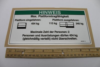 DECAL,NOTICE,MAX CAP 1000/250