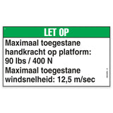 DECAL,NOTICE,90 FORCE/12.5WIND
