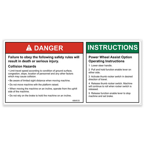 DECAL,DANGER,PWA SAFETY/SETUP
