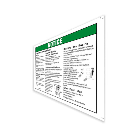 DECAL, NOTICE, OPERATOR INSTRUCTIO