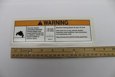 DECAL,WARNING,MAX TOWING SPEED