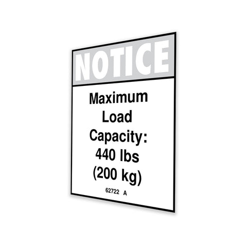 DECAL,NOTICE,MAX CAPACITY 440
