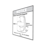 DECAL,NOTICE,BATT CONNECT, DC
