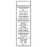 DECAL, ENGINE SPEC, PERKINS***