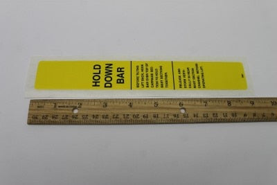 DECAL,HOLD DOWN BAR, YELLOW