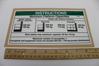 DECAL,MAX CAPACITY (350LB),GR