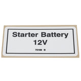 DECAL,LABEL,STARTER BATTERY