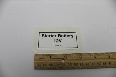 DECAL,LABEL,STARTER BATTERY