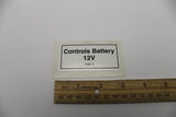 DECAL,LABEL,CONTROLS BATTERY