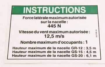 DECAL,SIDE FORCE,100 LBS,GR