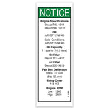 DECAL,NOTICE,DEUTZ DIESEL SPEC