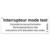 DECAL,LABEL, TEST MODE