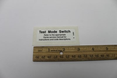 DECAL,LABEL, TEST MODE