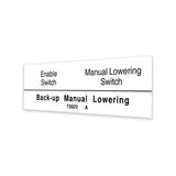 DECAL,BACKUP MANUAL LOWERING