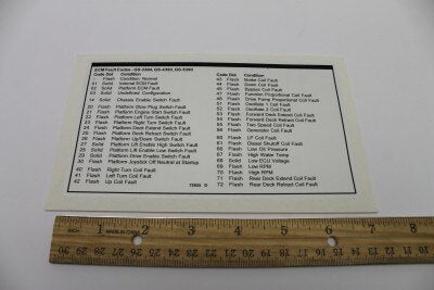 DECAL,LABEL,FAULT CODES***