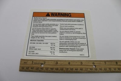 DECAL,WARNING,43/5390 PIPERACK