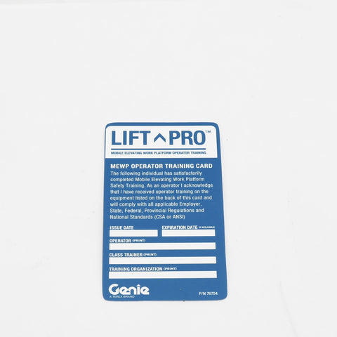 CARD,AERIAL OPERATOR,BLUE