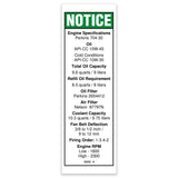 DECAL,ENGINE SPEC,PERKINS***
