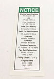 DECAL,ENGINE SPEC,PERKINS***