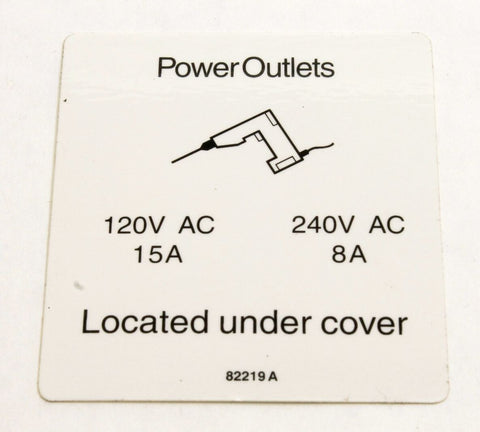 DECAL,LABEL,POWER OUTLETS,TML*