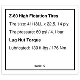 DECAL,NOTICE,HI FLOAT TIRES