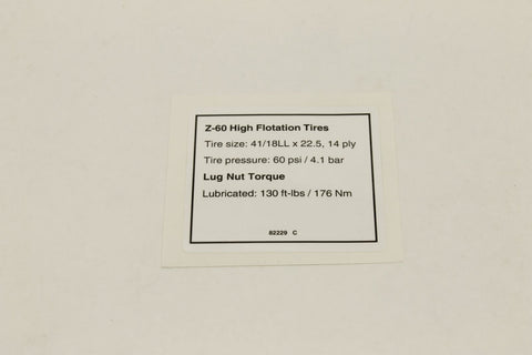 DECAL,NOTICE,HI FLOAT TIRES