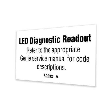 DECAL,LABEL,LED DIAG READOUT