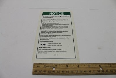 DECAL,NOTICE,OPER INST, GRND**