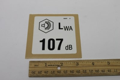 DECAL,LABEL,107 DB***