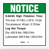 DECAL,NOTICE,HI-FLOAT TIRE 60*