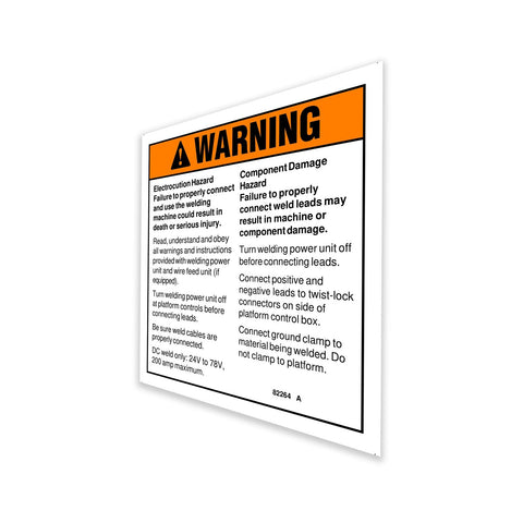 DECAL,WARNING,WELD SAFETY/INS*